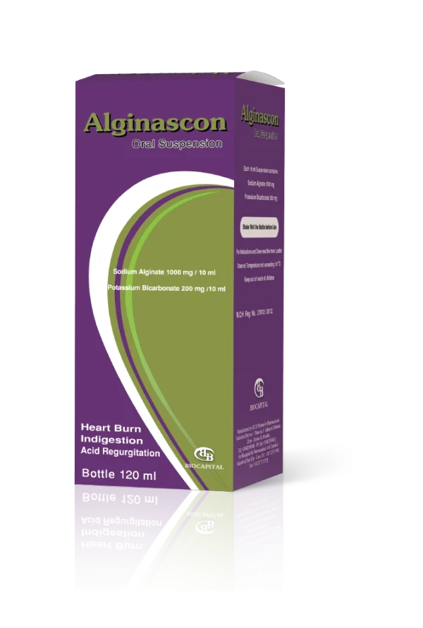Alginascon Sodium alginate, K-bicarbonate Oral Suspension